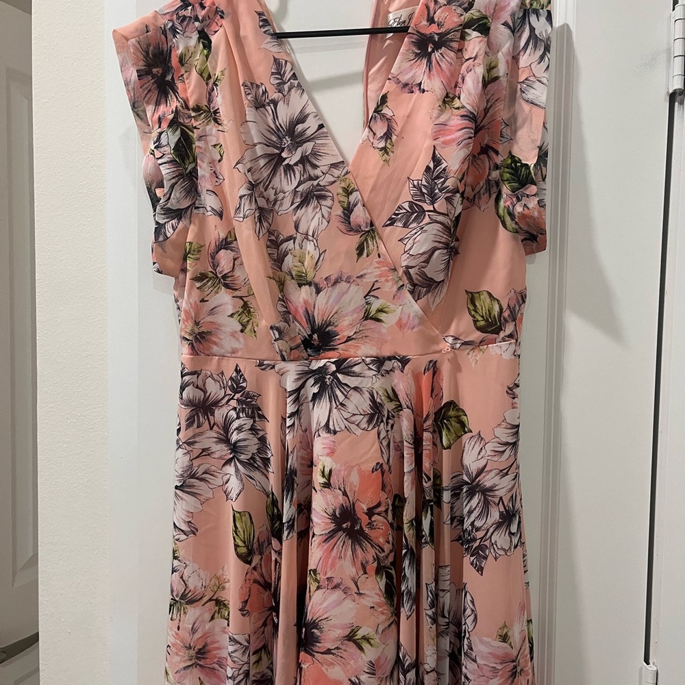 Eliza J Pink Floral Maxi Dress
